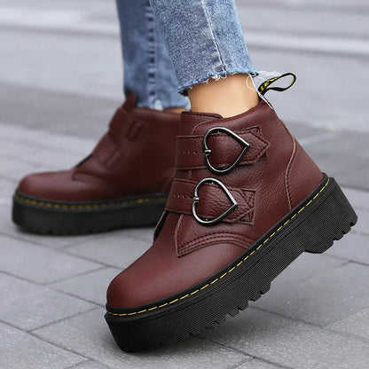 Women's Leather Platform Shoes