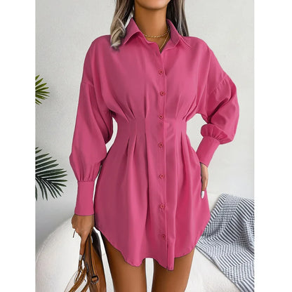 Women's Cinched Waist Shirt Dress