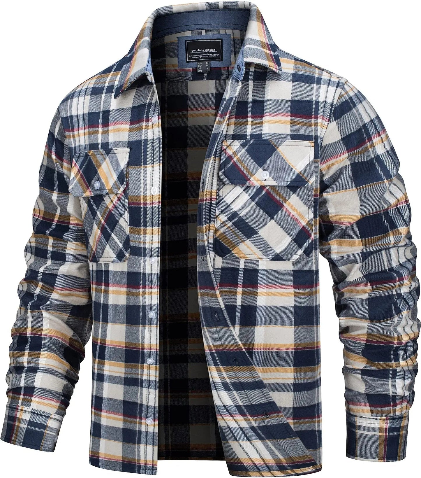 Cotton Checked Flannel Shirt Jacket