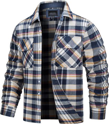 Cotton Checked Flannel Shirt Jacket