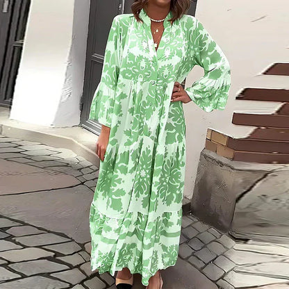 Bohemian Floral Loose Fit Maxi Dress for Women