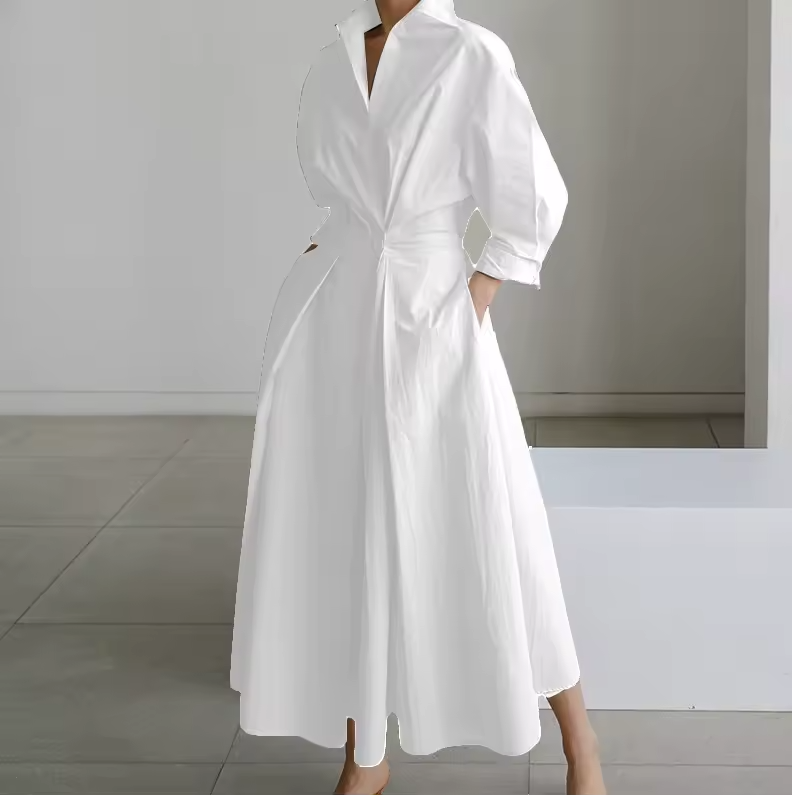 Classic Fit Waistline Shirt Dress