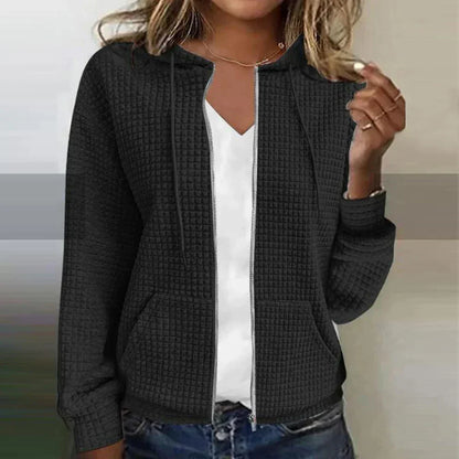 Women's Quilted Hooded Jacket Zip Front Regular Fit