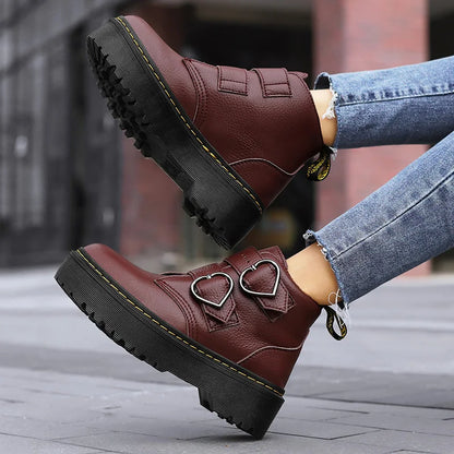 Women's Leather Platform Shoes
