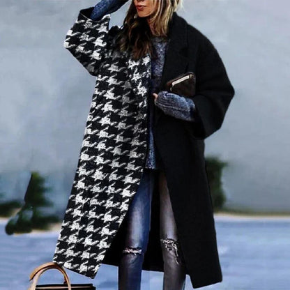 Women's Long Autumn Coat Warm Wool Blend