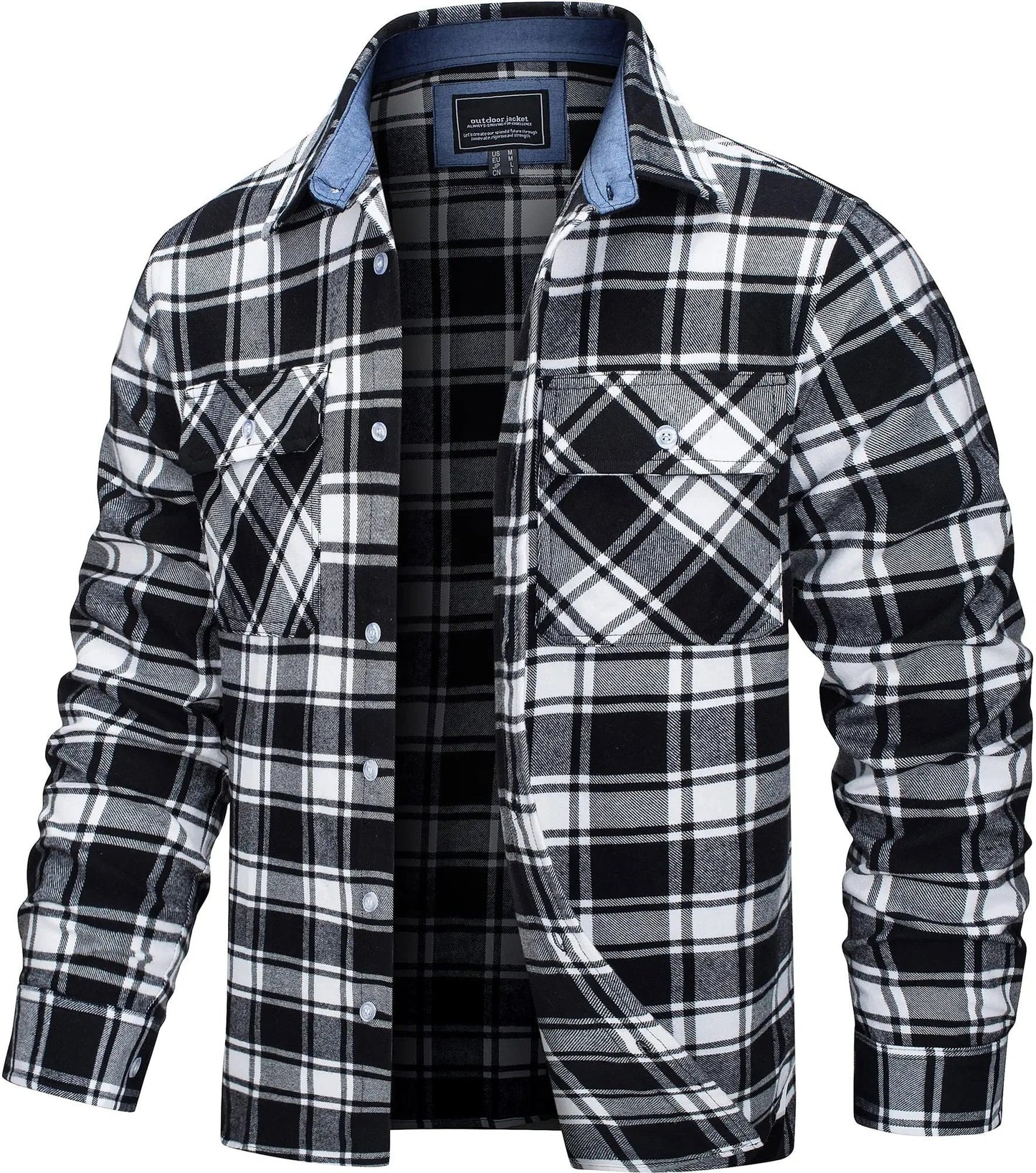 Cotton Checked Flannel Shirt Jacket