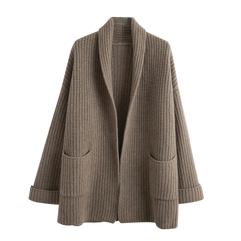 Women's Cardigan Sweater Patch Pockets
