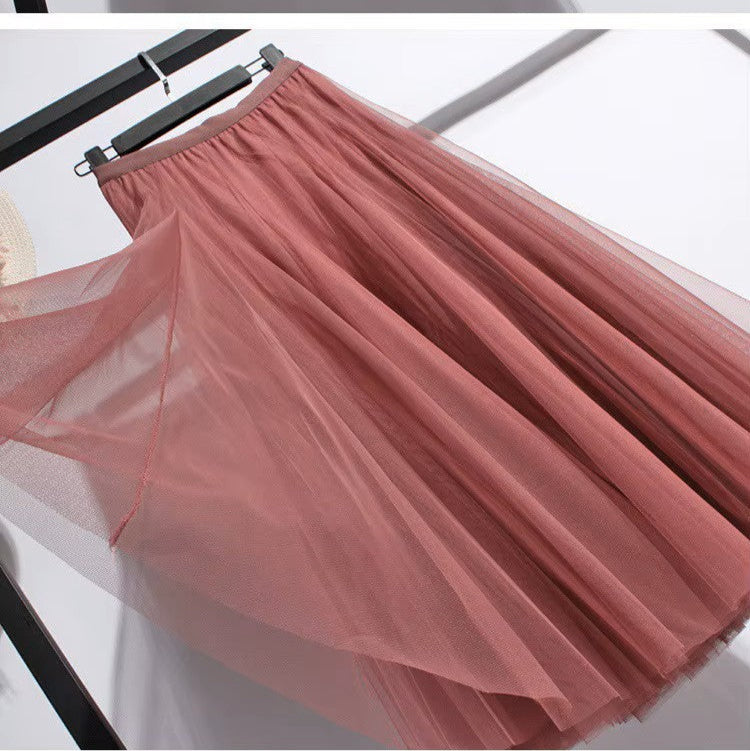 Women's Long Autumn Tulle Skirt