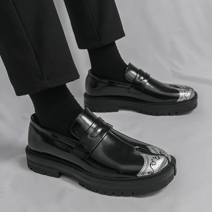 Obsidian Leather Tabi Loafers