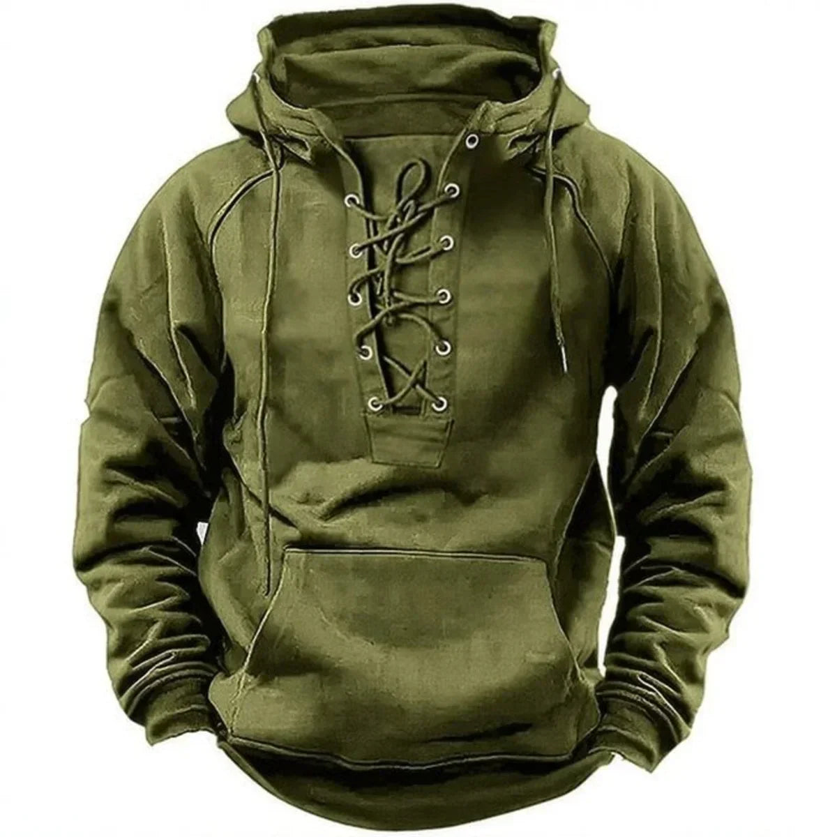 Men's Hoodie Lace Up Front Design