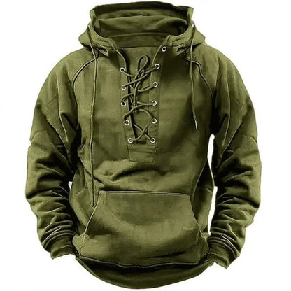 Men's Hoodie Lace Up Front Design