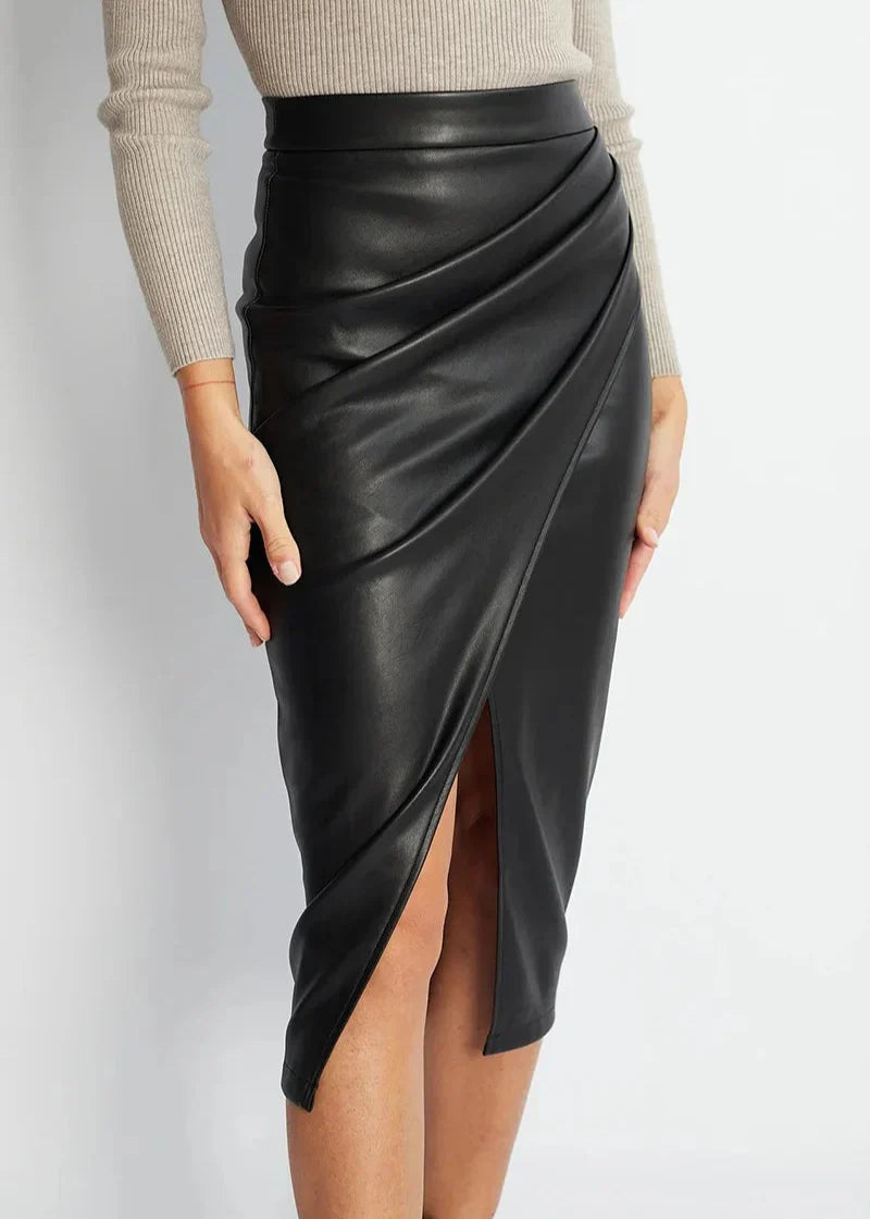 Genuine Leather Mini Skirt - VibreMode