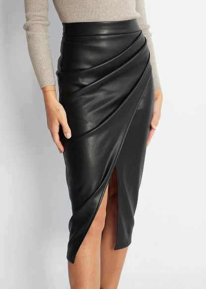 Genuine Leather Mini Skirt - VibreMode