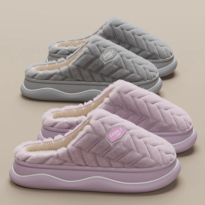 Women's Quilted Indoor Slippers Thick Plush Lining - VibreMode