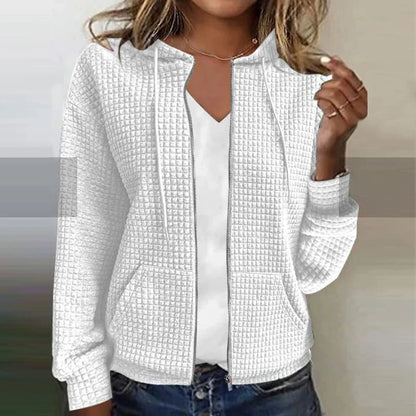 Women's Quilted Hooded Jacket Zip Front Regular Fit