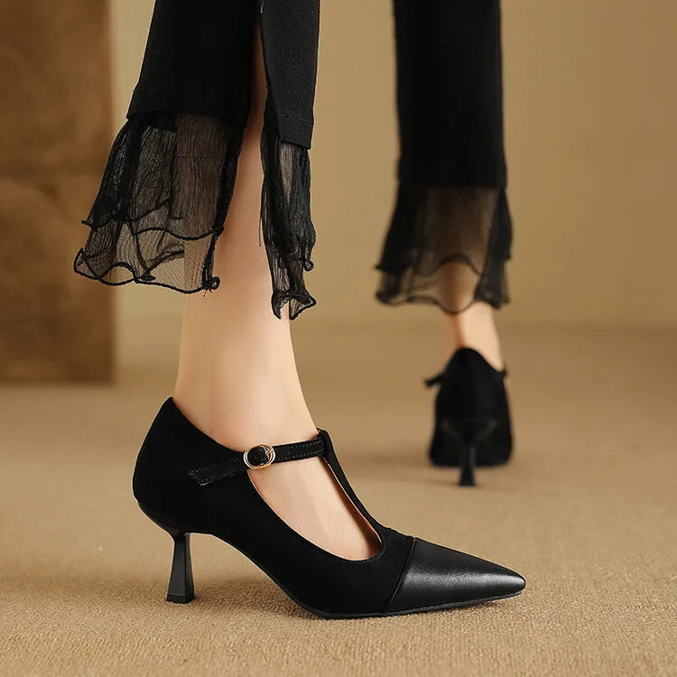 Elegant High Heel Leather Shoes