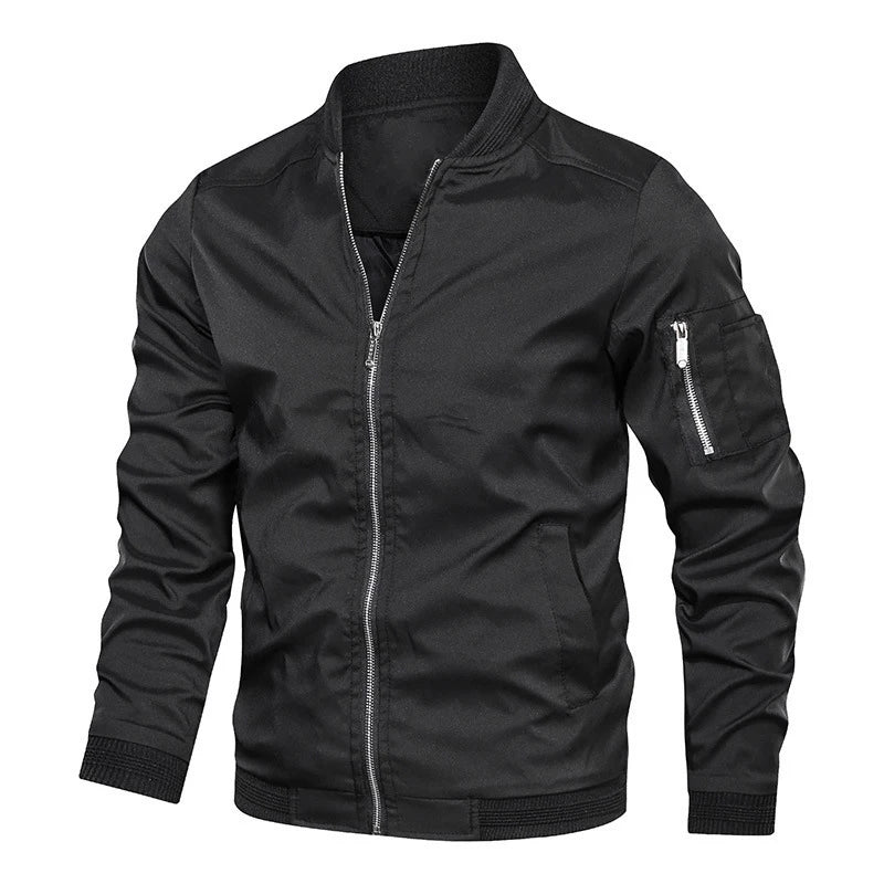 Men's Bomber Jacket Zip Closure