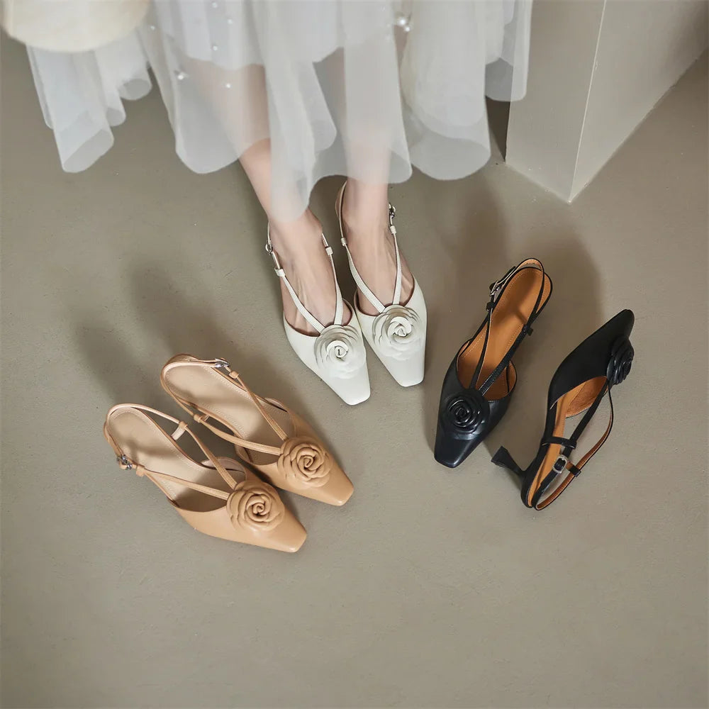 Real Leather Sling Back Shoes