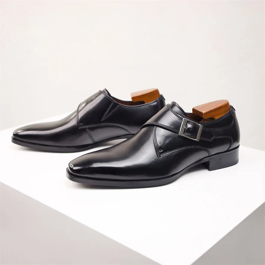 Men's Dress Shoes Single Buckle Strap