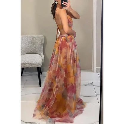 Women's Formal Floral Dress Sleeveless Cutout