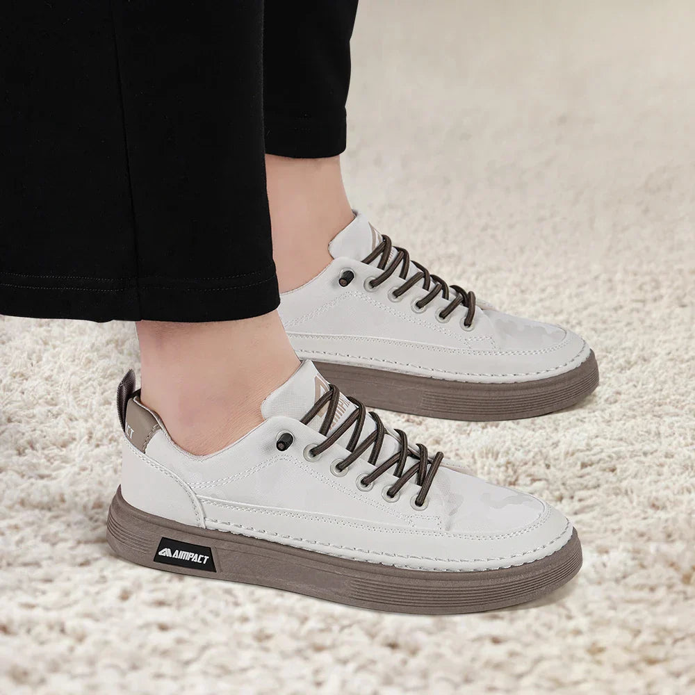 Men's Platform Skate Sneakers Lace-Up Contrast Sole Black