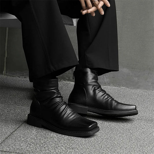 Brunello Men's Leather Ankle Boot - VibreMode