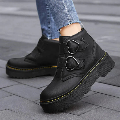 Women's Leather Platform Shoes