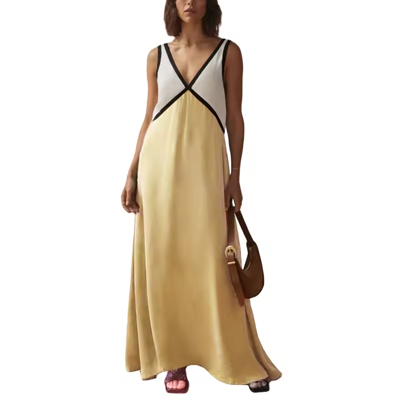 Fashionable Crew Neck Multicolor Dress