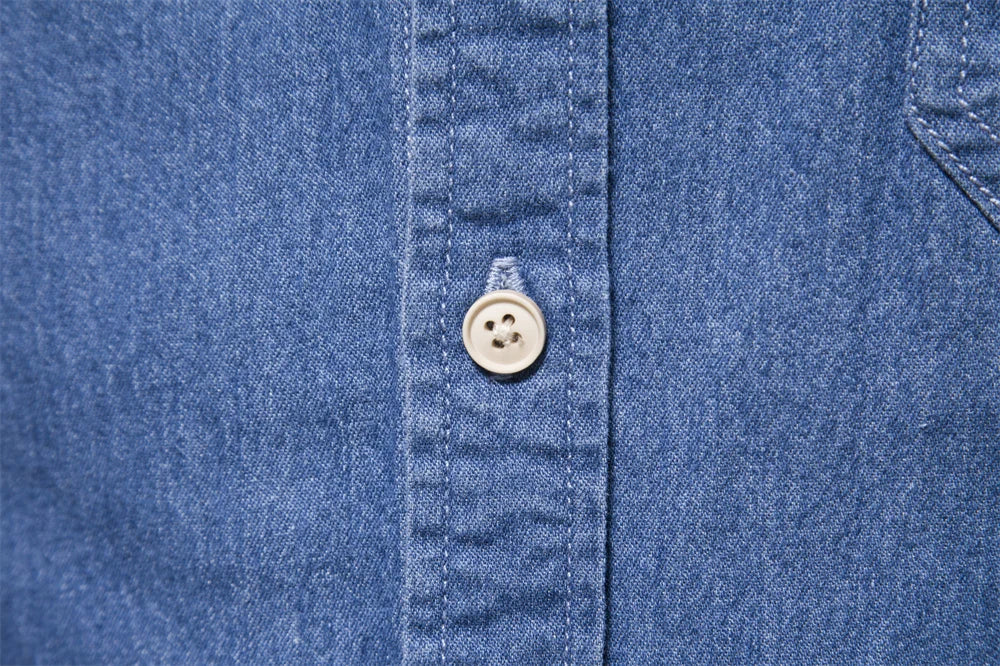 Men's Long Sleeve Button Front Shirt Cotton
