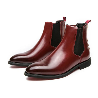 Men's Chelsea Ankle Boots Leather Red Sole Comfortable
