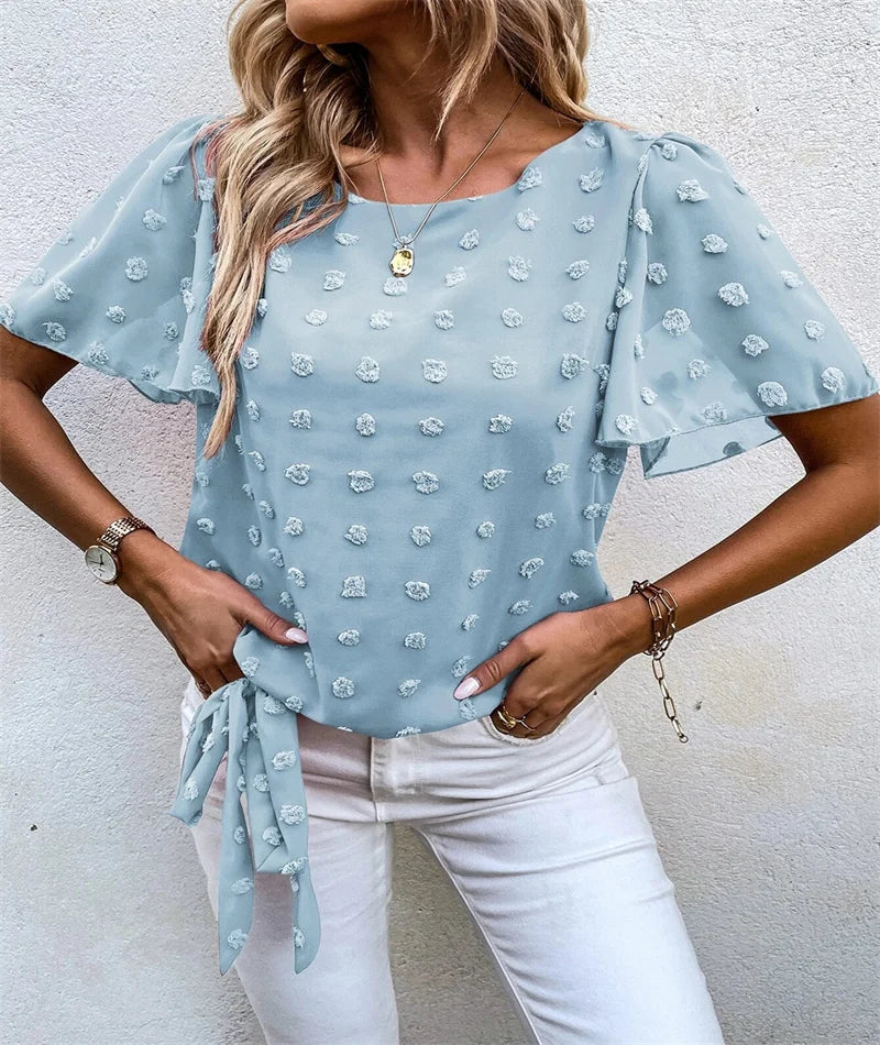 Women's Floral Blouse Tie Waist