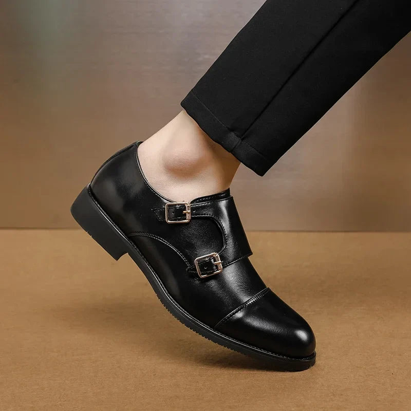 Luxury Leather Monk Strap Shoes