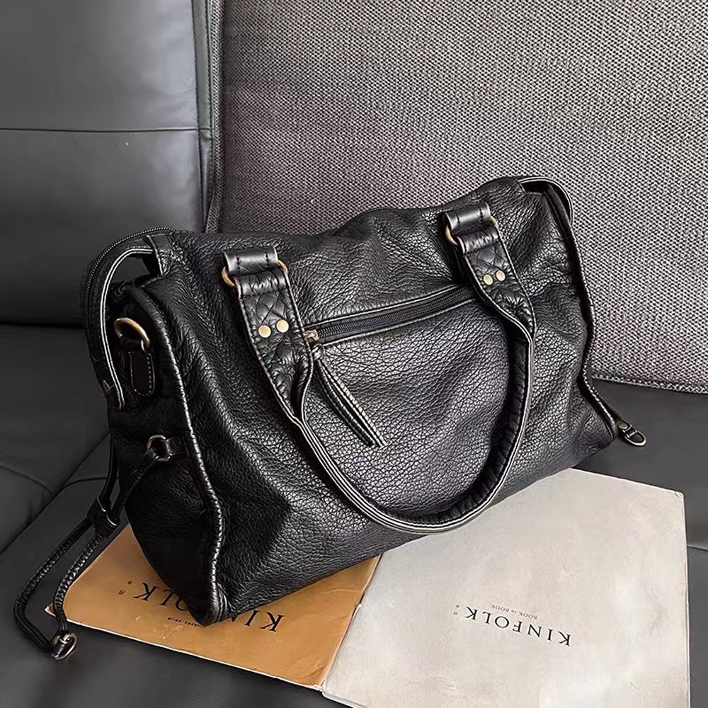 Women's Leather Carryall Bag Classic Style