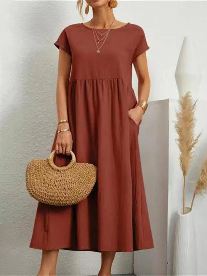 Women's Cotton O Neck Dress