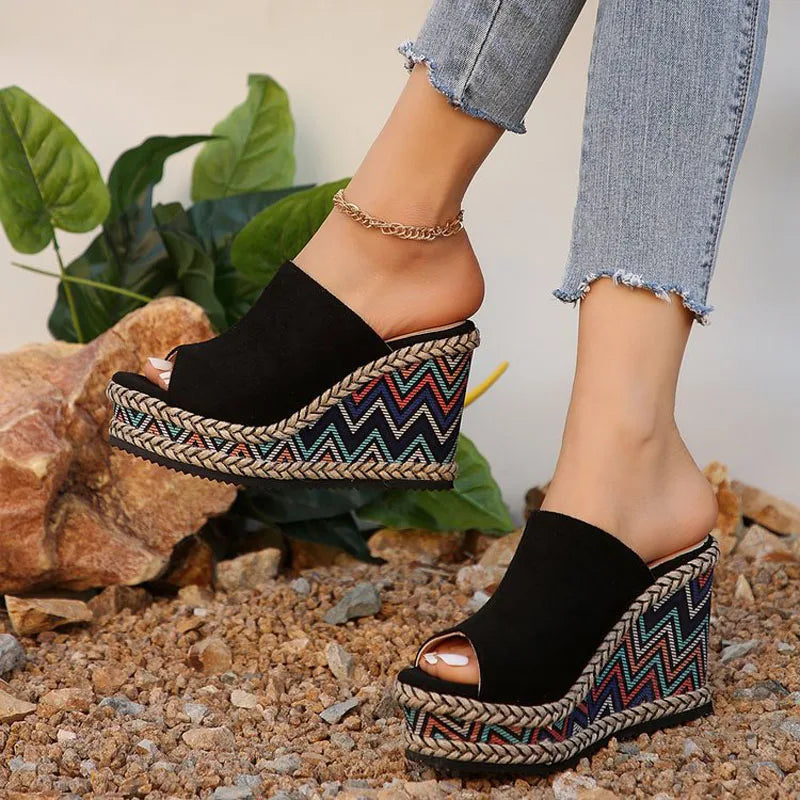 Comfy Wide Fit Wedge Sandals for Women