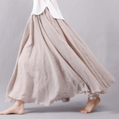 Lunara Women's Linen A-Line Skirt