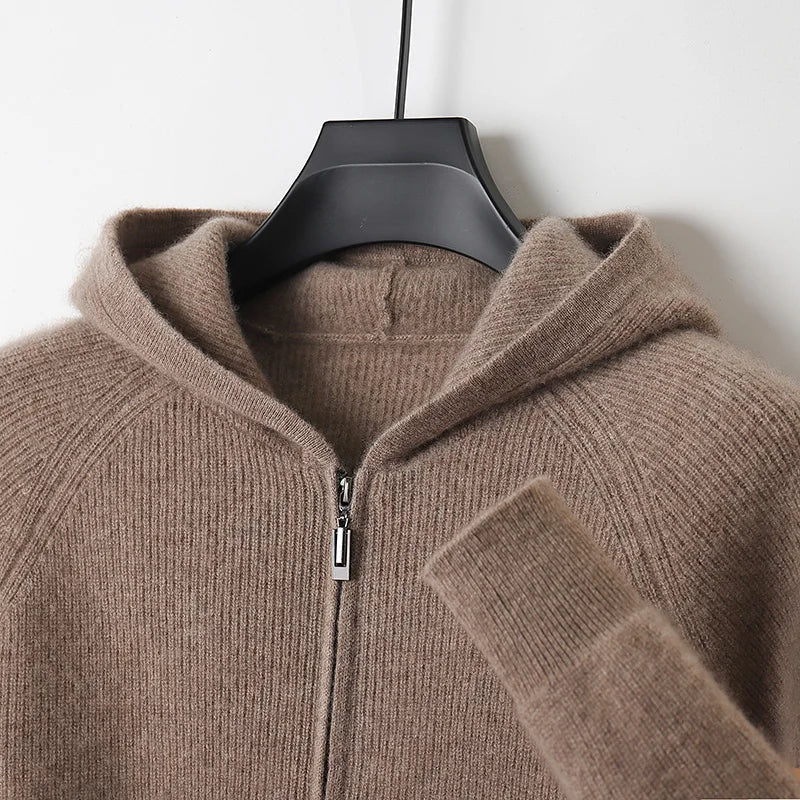 Merino Wool Zip Up Sweater