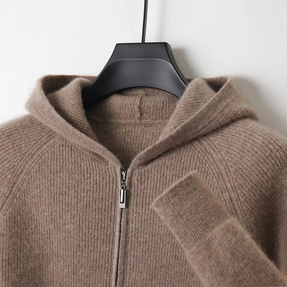 Merino Wool Zip Up Sweater