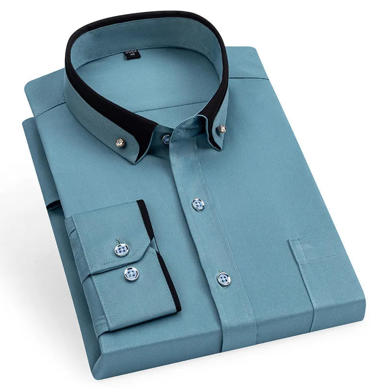 Russell Men's Contrast Collar Dress Shirt