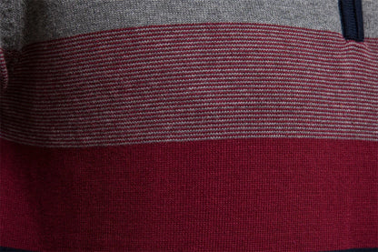 Men's Slim Fit Striped Quarter-Zip Sweater