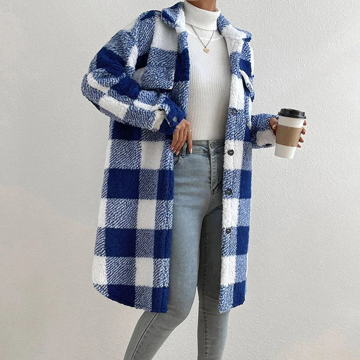 Women's Plaid Jacket Polar Fleece Lining