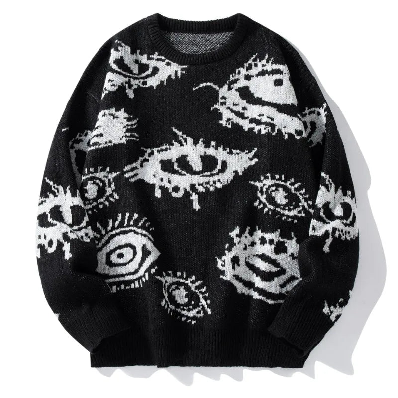 Unique Graphic Print Pullover Sweater - VibreMode