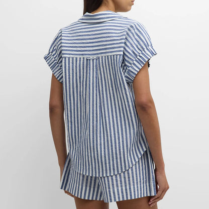 Alba Women's Striped Cotton Lounge Set