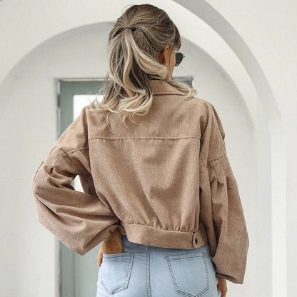 Calvi Women's Corduroy Blend Cropped Jacket