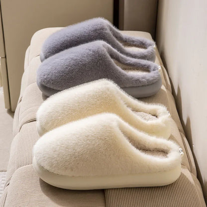 Women's Plush Indoor Slippers Soft Warm Lining Closed Toe
