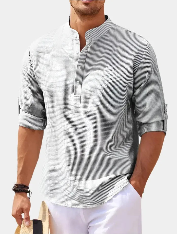 Men's Short Sleeve Stand Collar Shirt