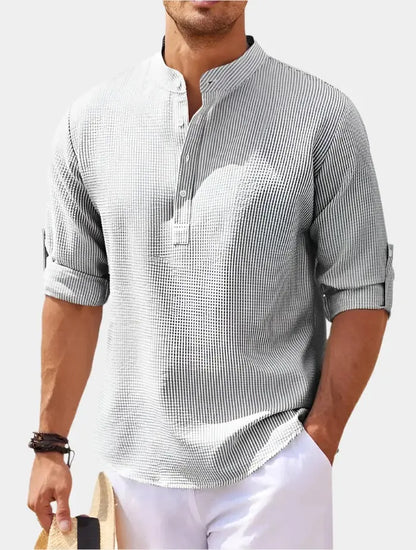Men's Short Sleeve Stand Collar Shirt