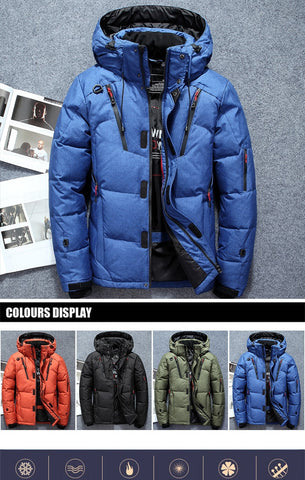 Men's Winter Parka Jacket Fur Lined Hooded Waterproof - VibreMode