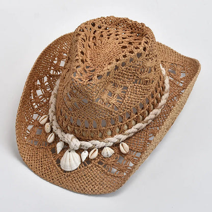 Women's Crochet Straw Sun Hat
