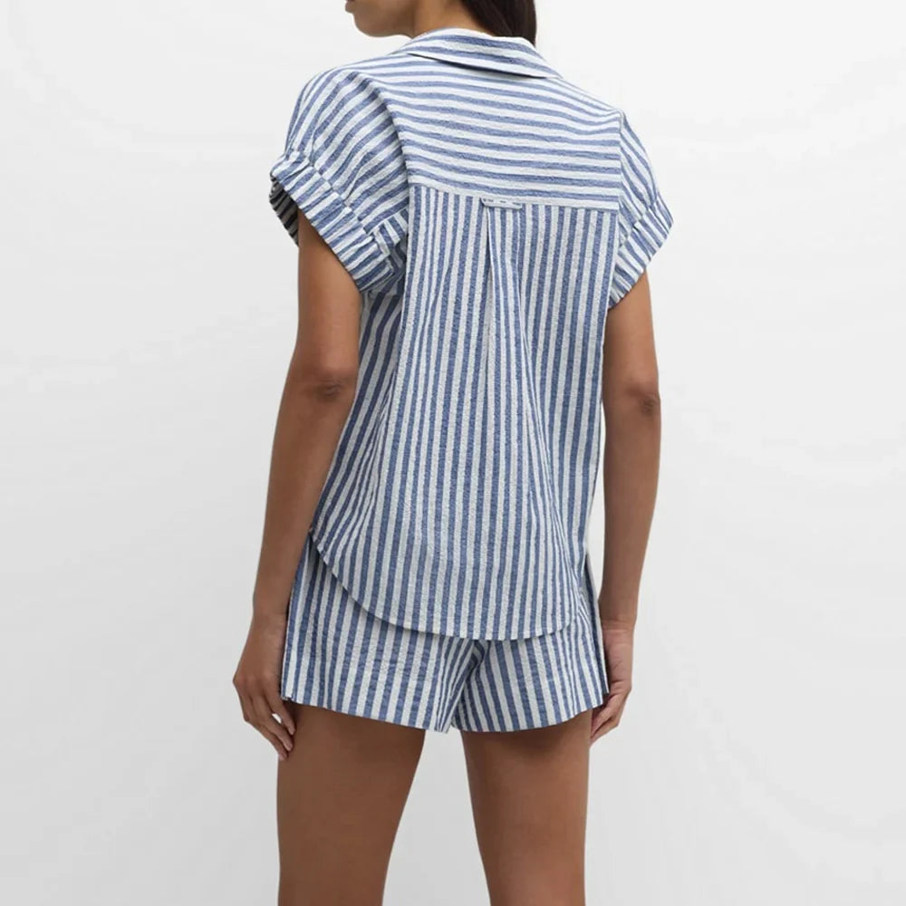 Alba Women's Striped Cotton Lounge Set